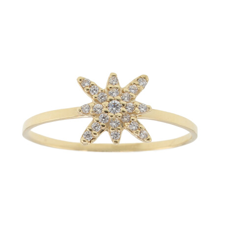 Anillo Estrella Radiante en Oro Amarillo 18k con circonias Anillo Estrella Radiante en Oro Amarillo 18k con circonias