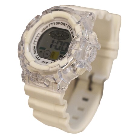 Reloj Deportivo de Pulsera Waterproof Pantalla Luz p/ Mujer Blanco