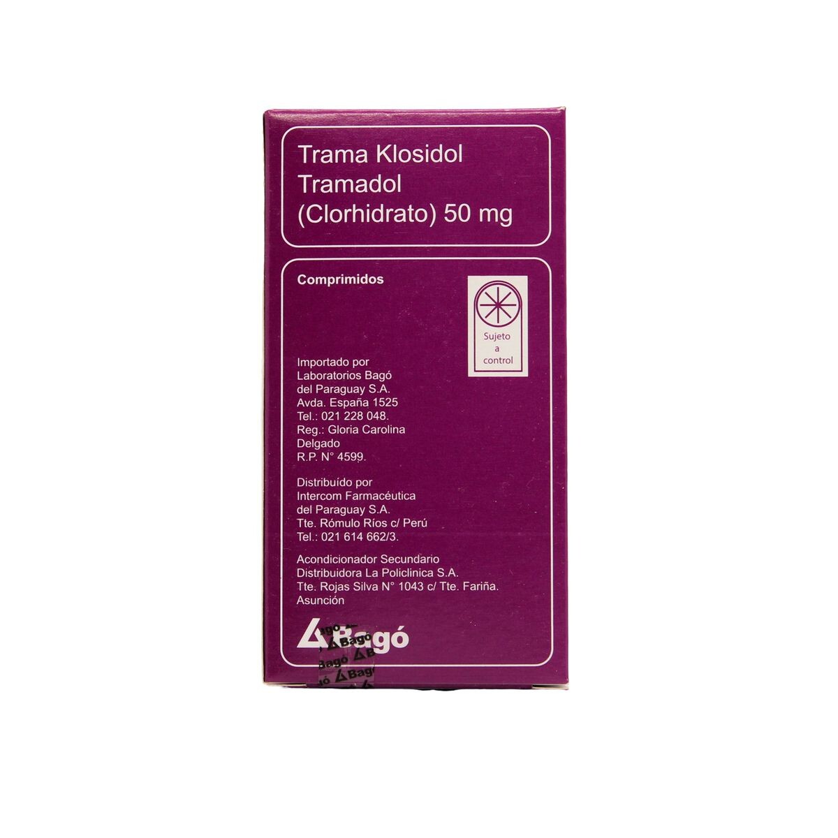 TRAMA KLOSIDOL 50 MG. CJ X 20 COMPRIMIDO 