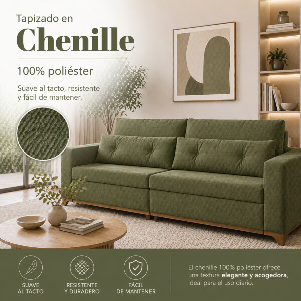Sofá Sillón Qatar 4 Cuerpos Living VERDE