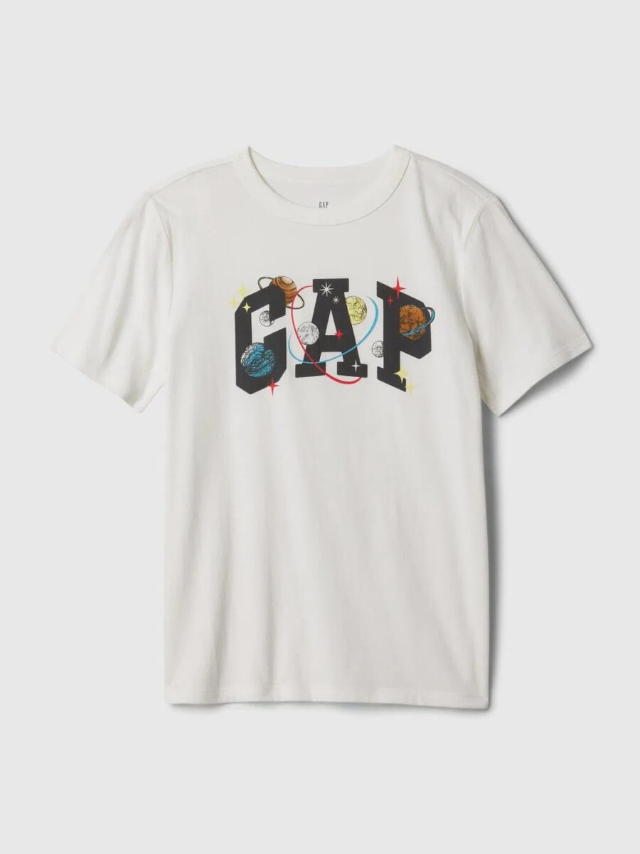 Remera Logo Gap Manga Corta Niño - New Off White 