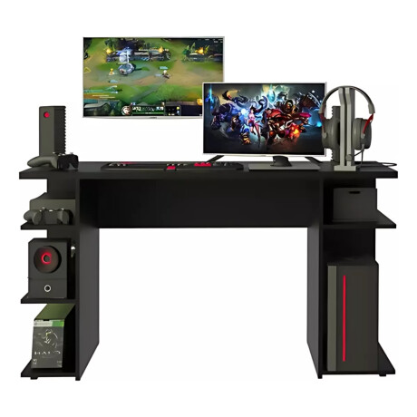 Escritorio Gamer Mesa Para Pc Estantes Calidad Negro