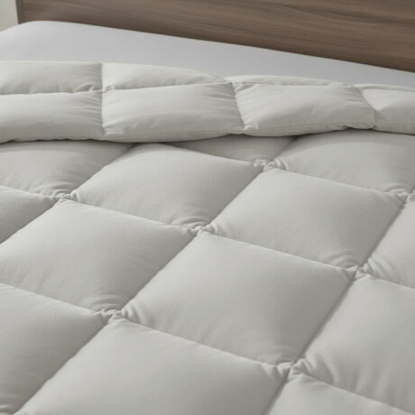 Acolchado Cama King Size Richmond Microfibra Relleno Guata Gris
