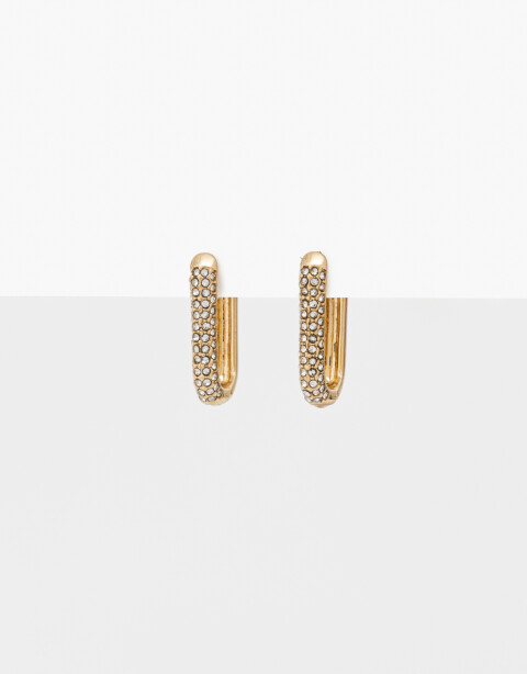 Aros Argollas Strass Aros Argollas Eslabón Strass - Dorado