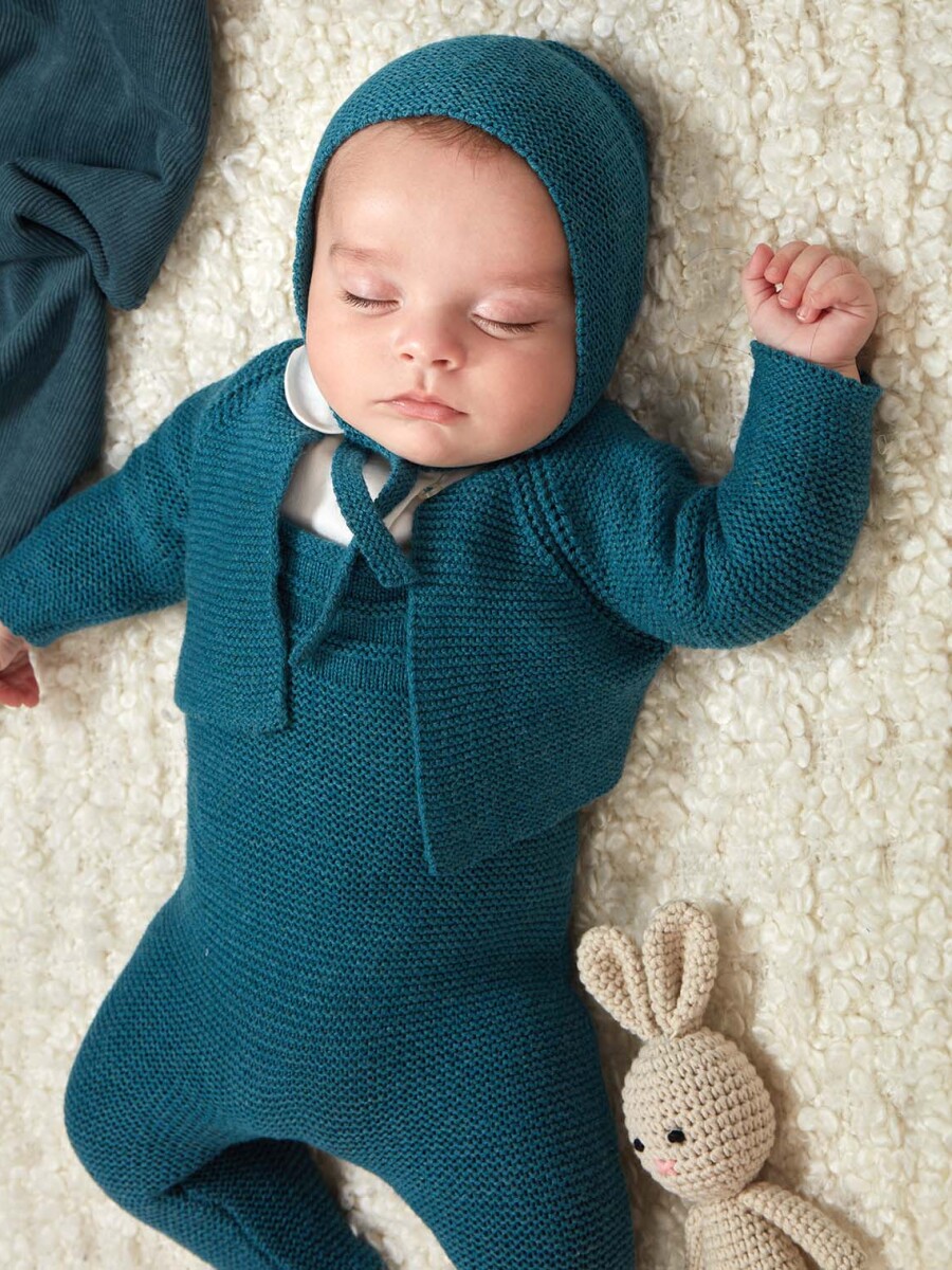 Chaqueta Punto Bobo Azul Pavo Melange