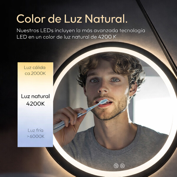 Espejo Redondo De Colgar Led 60 Cm Led13 TRANSPARENTE