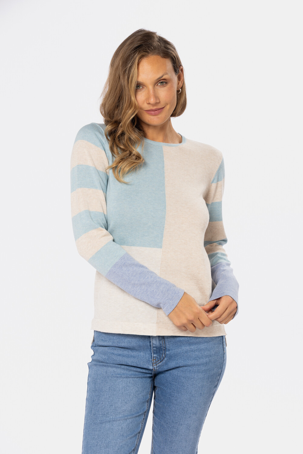 BUZO TEJIDO RAYADO Beige