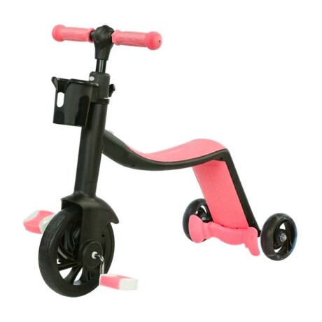 Bicicleta Monopatín Triciclo 3 en 1 Ajustable para Niños Rosa