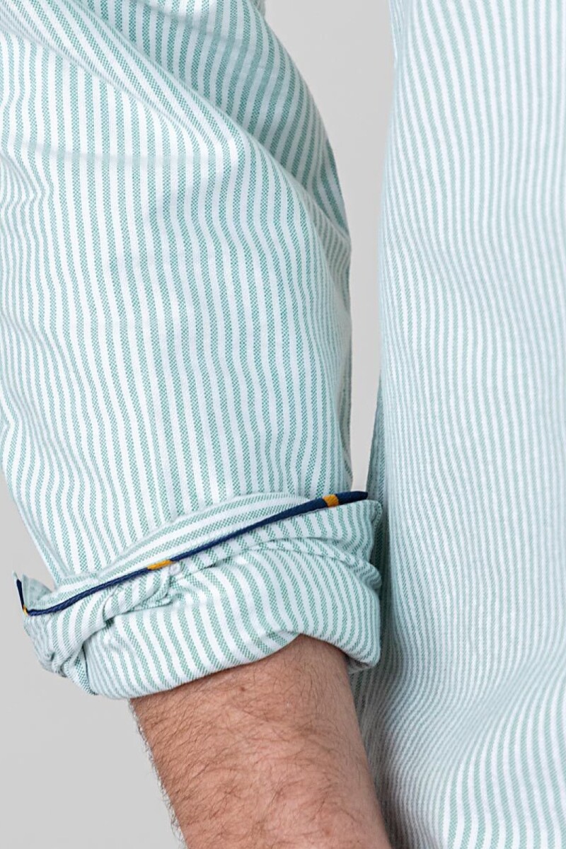 Camisa Oxford El Ganso Raya Yale Verde