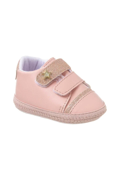 Tenis Con Dos Velcros Bebe Rosa