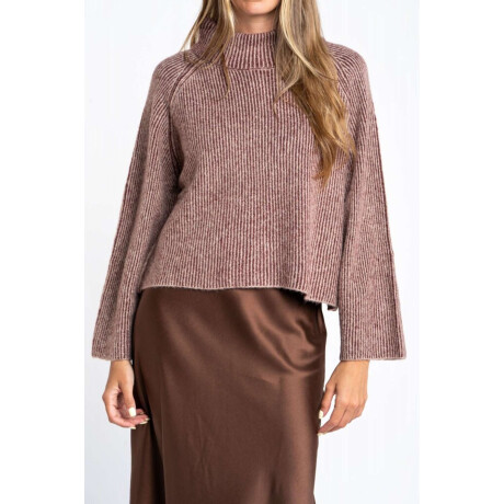 Sweater Medio Cierre Burdeos