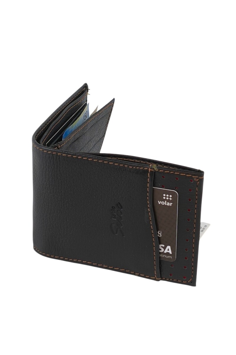 Billetera con triple tarjetero Negro