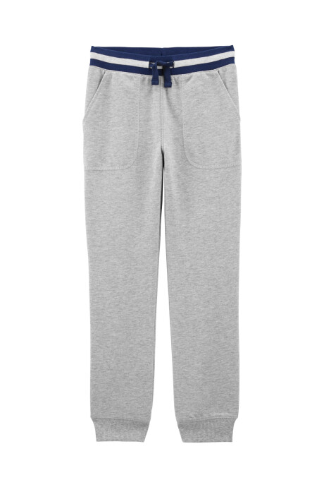 Pantalón deportivo de algodón, con cordón, gris. Talles 6-8 Sin color