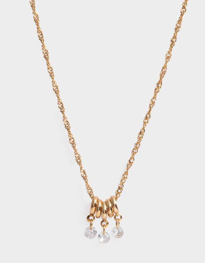Cadena Corta con Dije Strass Crystal Cadena Corta Con Dije Strass Crystal - Dorado
