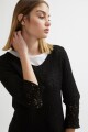 Sweater escote en V negro