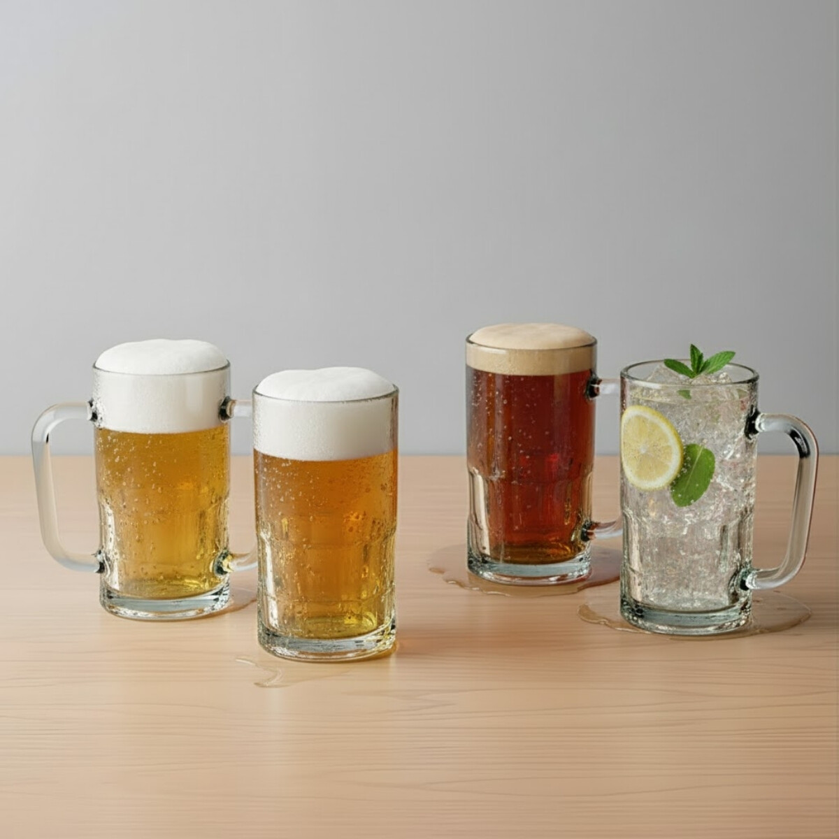 Set x4 Jarra cerveza 350ml vidrio millenium - TRANSPARENTE 