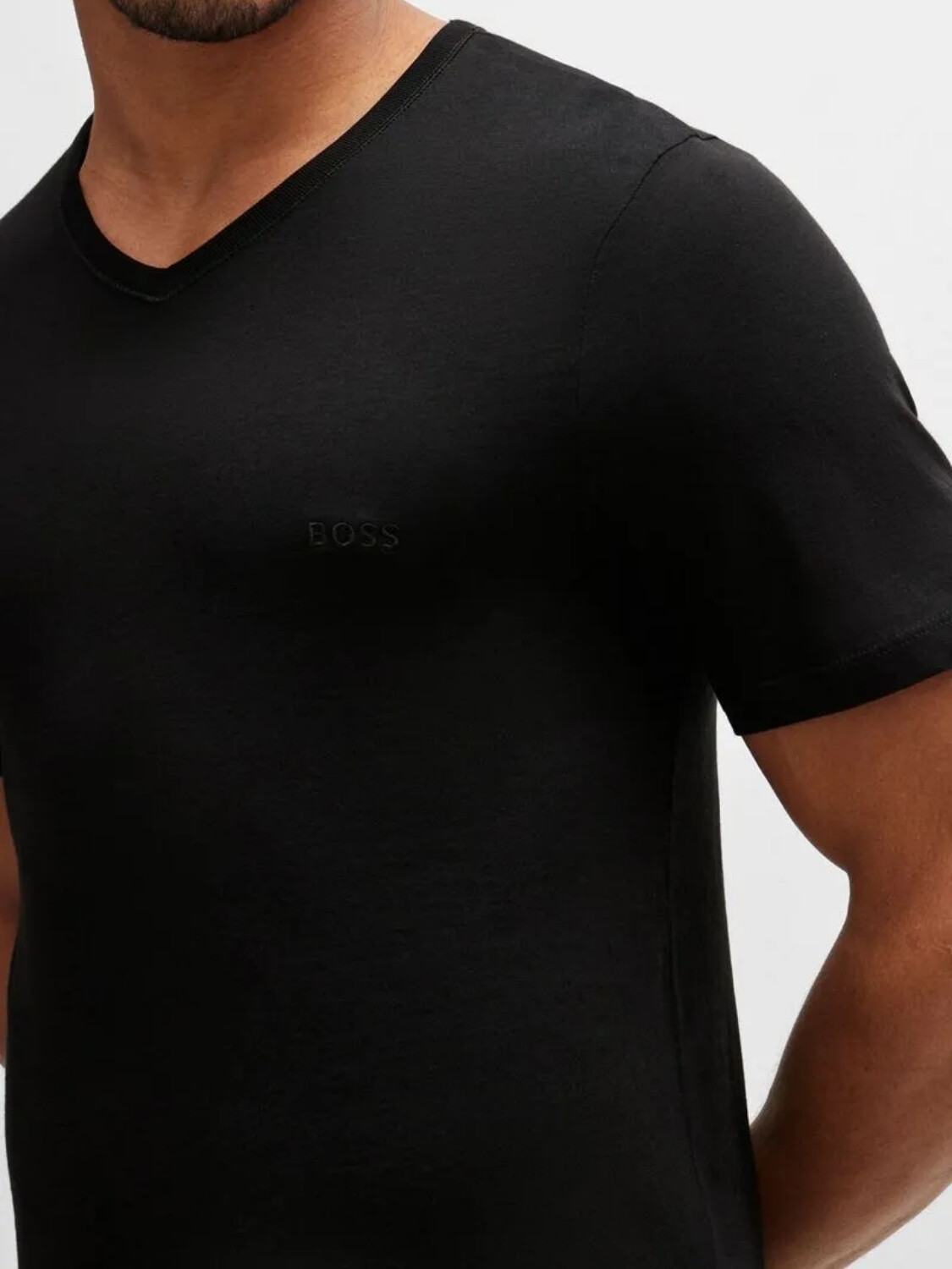 BOSS - Pach X 3 remeras de punto de algodón con cuello en V 0