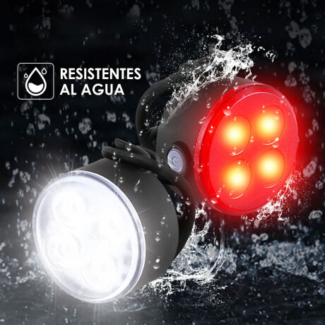 Kit Luces Led Bicicleta Running Delantera Trasera Usb Multicolor