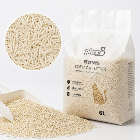 Arena Para Gatos Tofu 6L Aglomerante Descarga Inodoro Amarillo