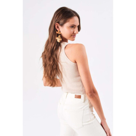 Top Metalizado Beige Melange