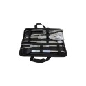 SET UTENSILIOS DE PARRILLA ACERO INOX. X 5 PIEZAS PLATEADO