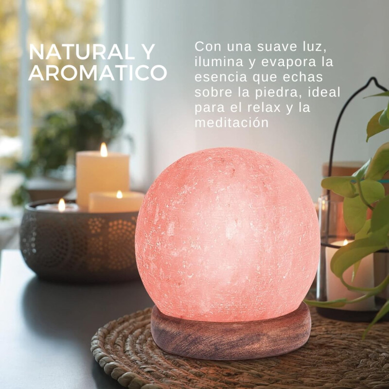 Lámpara Piedra De Sal Esfera Usb, Ideal Mesa Luz Multicolor