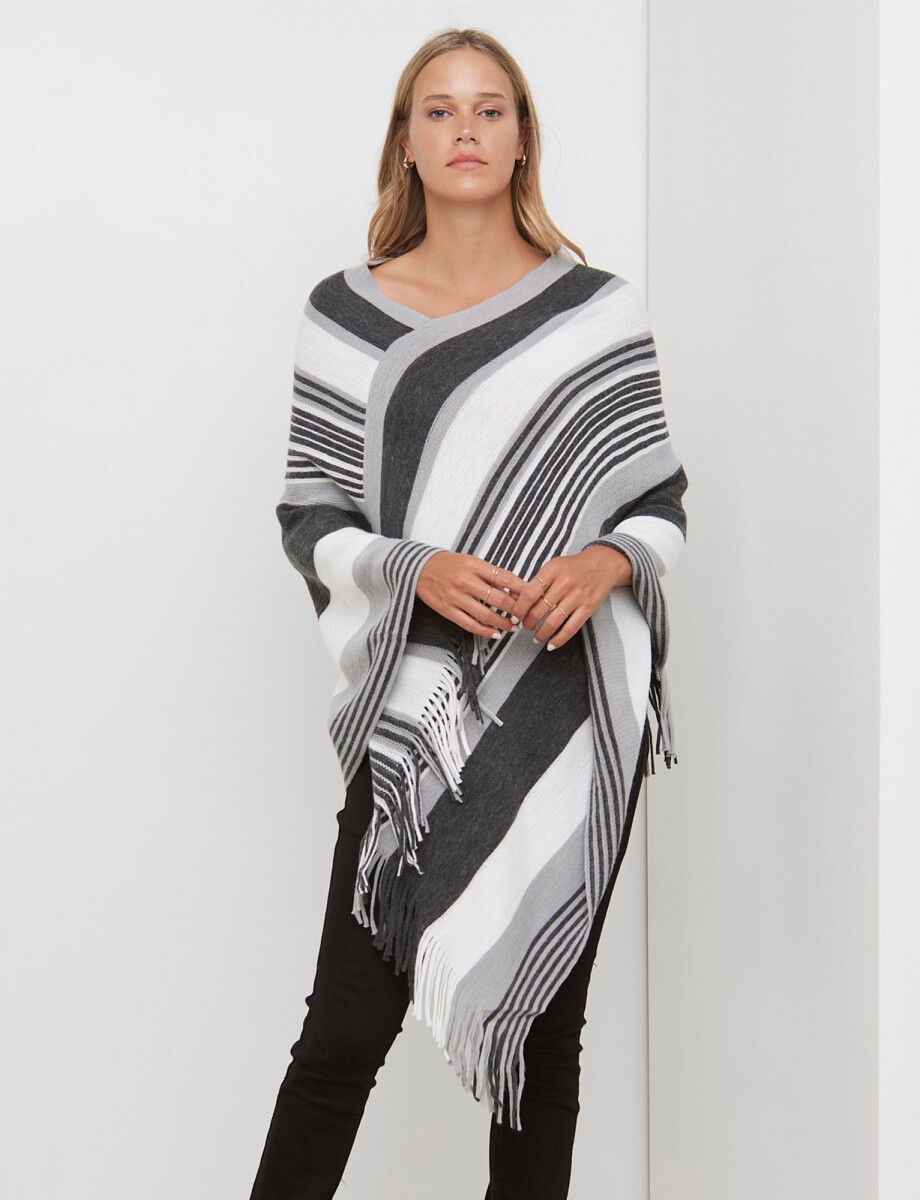 Poncho Soft - Gris/multi 