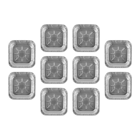 10 bandejas de aluminio cuadrada 18cm 10 bandejas de aluminio cuadrada 18cm