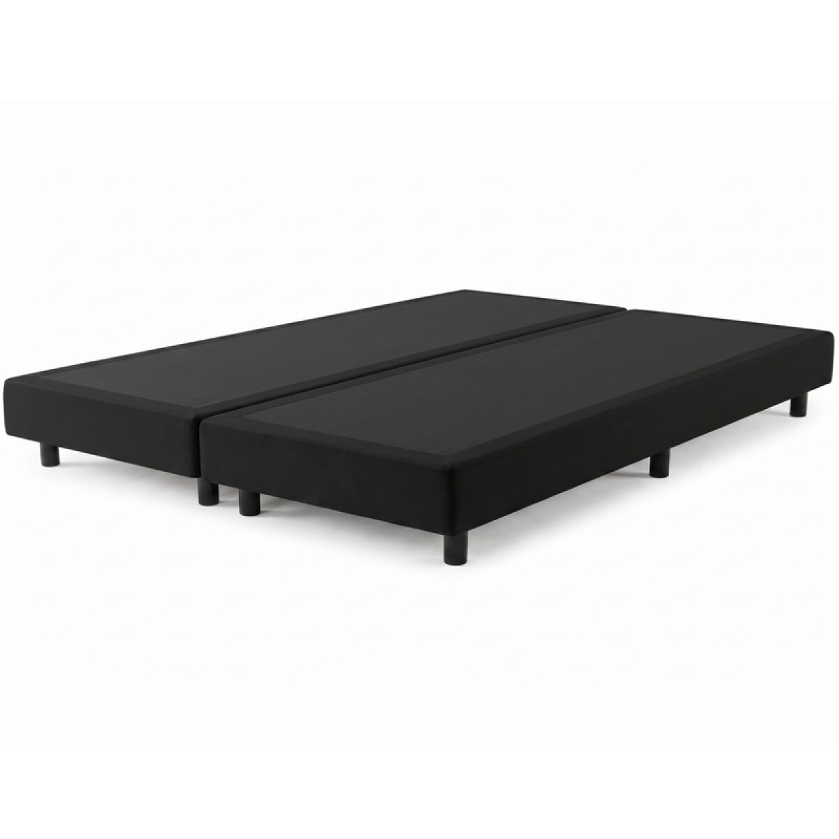 Base Box Sommier Tapizada Negra para Colchón - 200x198x35 Doble 