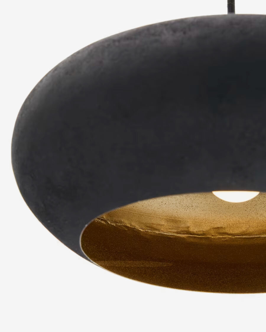 Lámpara de techo Inda de metal con acabado negro Ø 30 cm