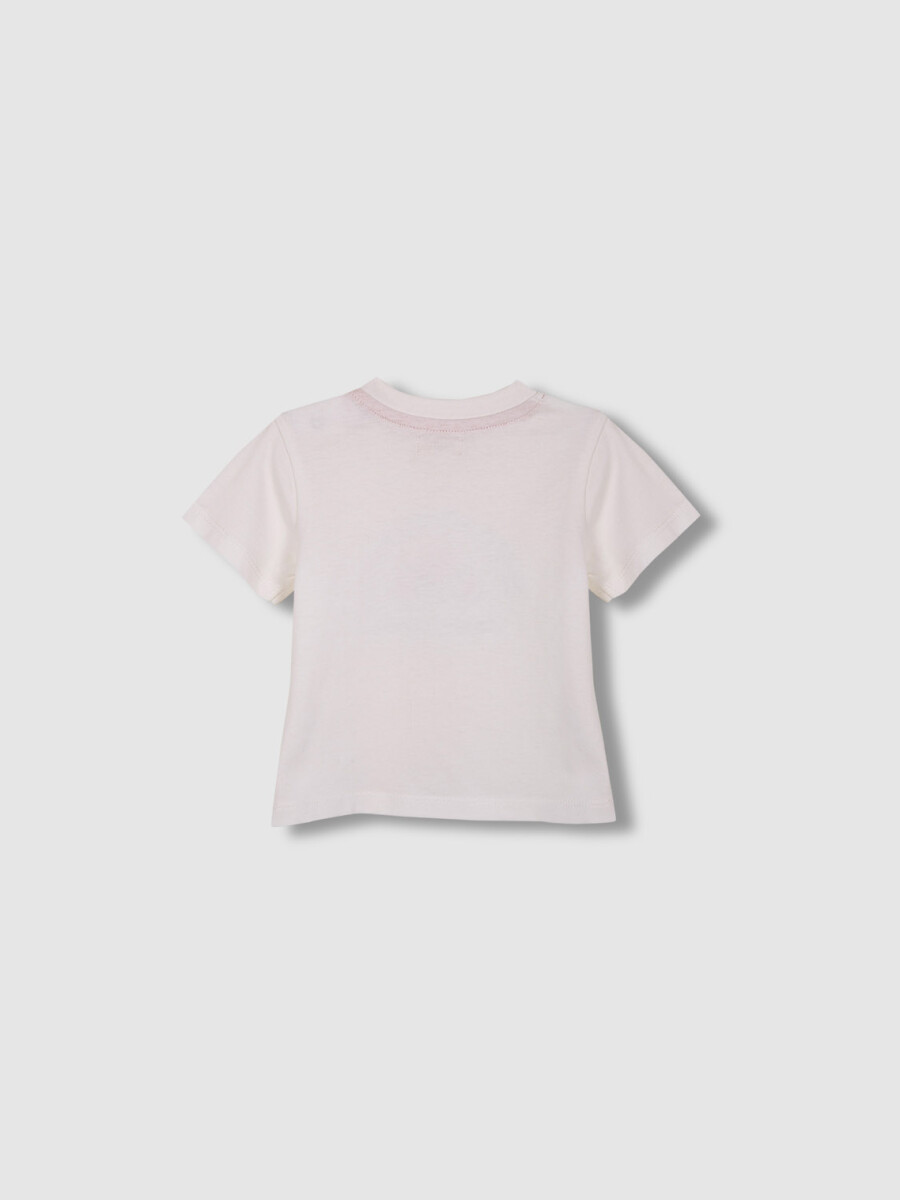 Camiseta Estampado Flor Naranja Blanco