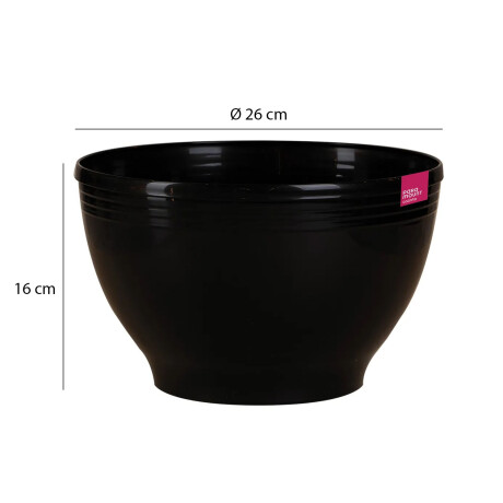 Bowl Cuenco Redondo Le Chef Ø26Cm Plástico Ensaladas Snacks Negro