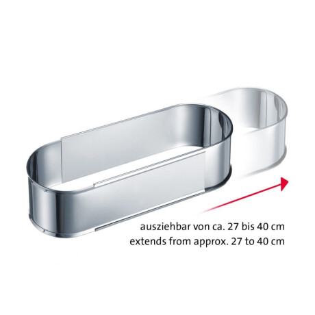 Molde ovalado extensible de 27 a 40 cm Molde ovalado extensible de 27 a 40 cm