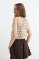 Chaleco crochet calado floral BEIGE