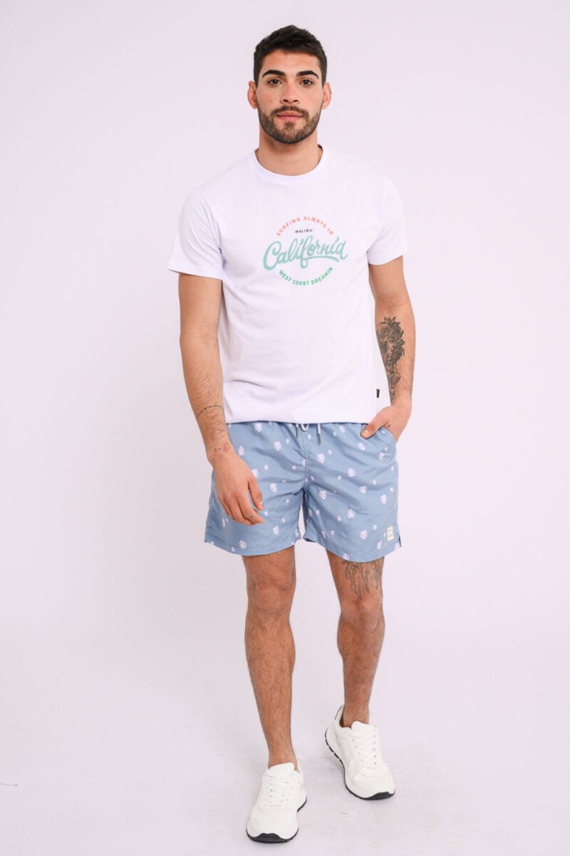 Short de baño estampado Celeste