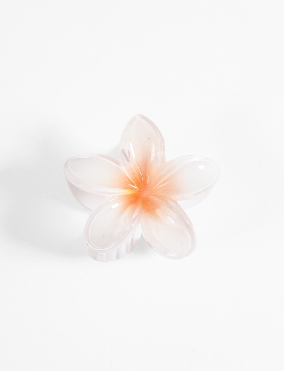 Broche flor hibisco - naranja 