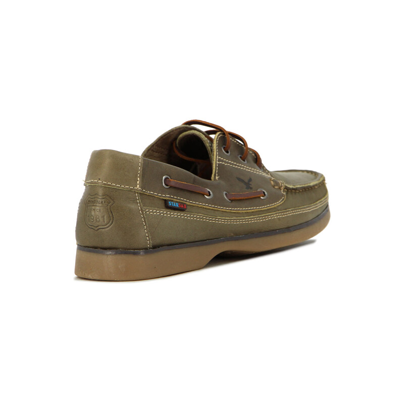 Starsax Hombre Nautico Acordonado Combinado Oliva