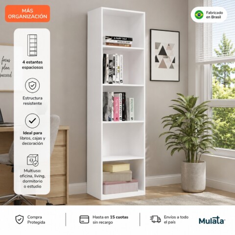 Estanteria ANITA biblioteca multiuso con 4 Estantes 47,9 x 170 x 27,5 cm - Blanco Estanteria ANITA biblioteca multiuso con 4 Estantes 47,9 x 170 x 27,5 cm - Blanco