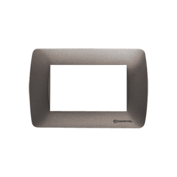 Plaqueta p/3 módulos gris metalizado - Loft C56968