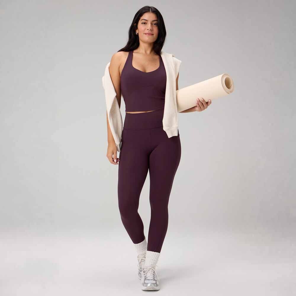 Top Anywhere Cropped Built-In Bra Mujer Oxblood