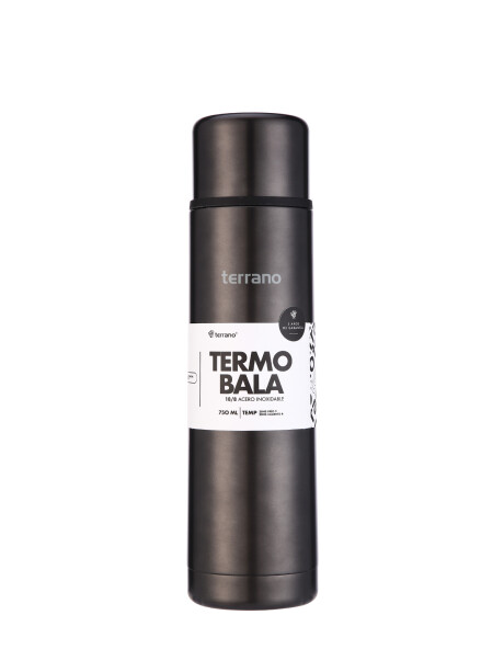 Termo Bala 750ML Metalizado Negro Metalizado