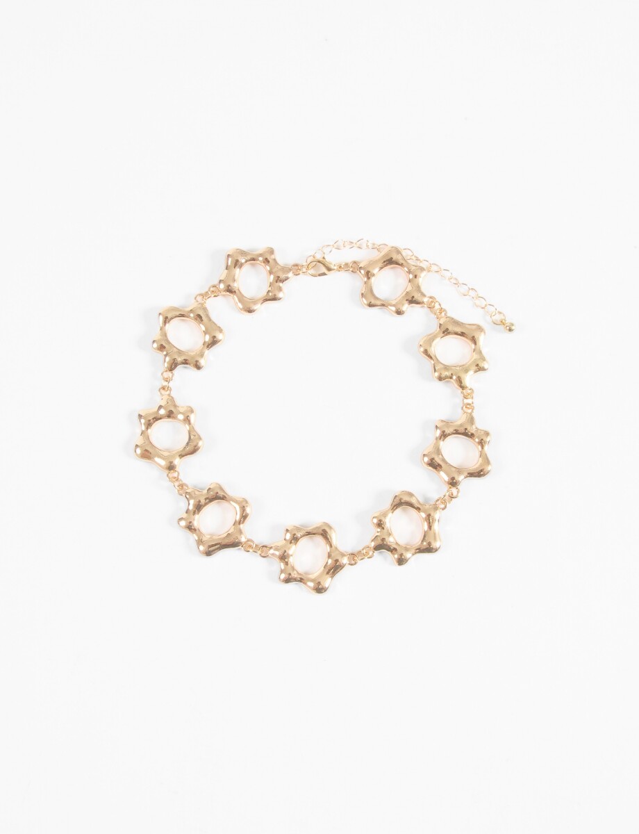 Collar choker flor - dorado 