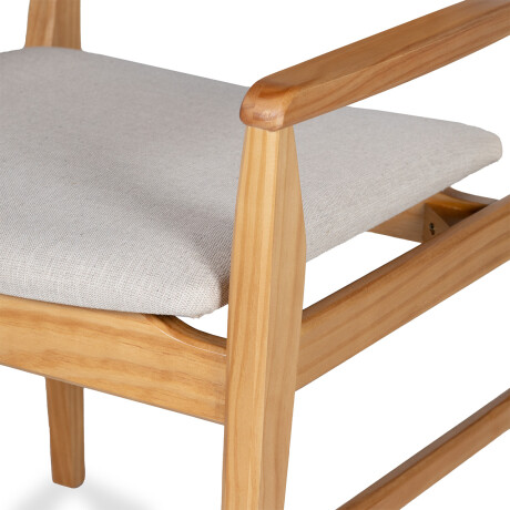 Silla Zoe con Brazo - Cedro - Tela Rústica Rustico beige (4F)