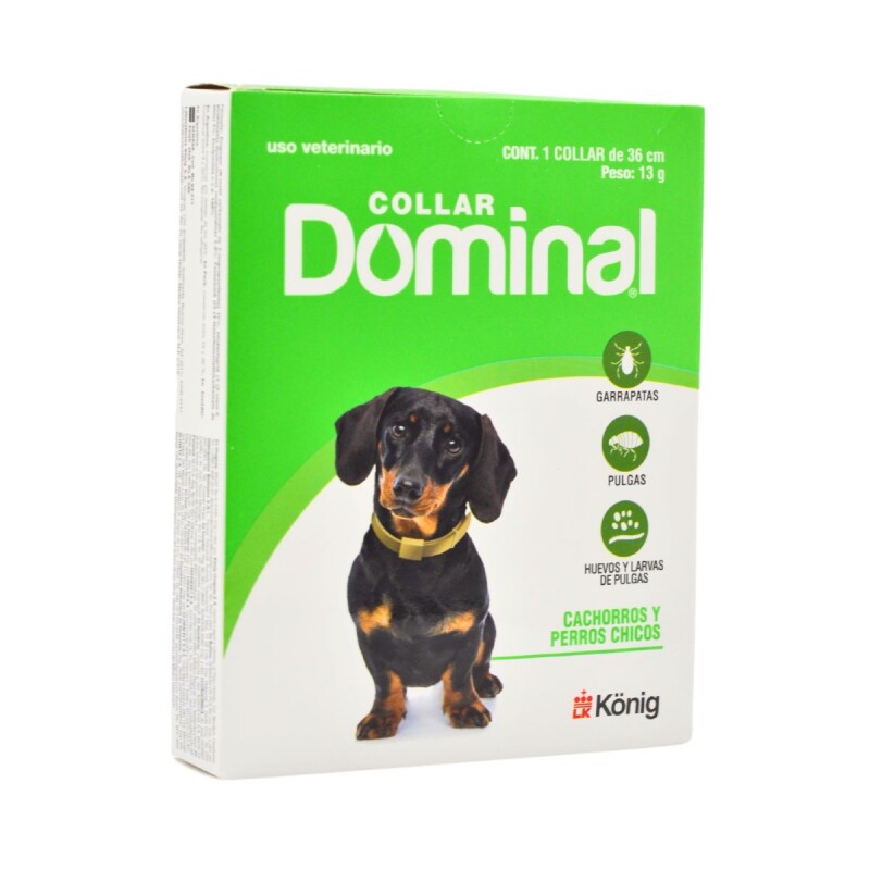 DOMINAL COLLAR ANTIPULGAS Y GARRAPATAS PERROS CHICOS CACHORROS O PEQUEÑOS 36 CM DE LARGO