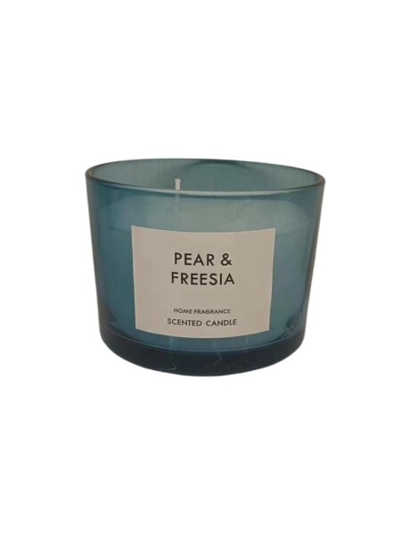 VELA EN FRASCO VIDRIO D10x8CM CELESTE COTTON VELA EN FRASCO VIDRIO D10x8CM CELESTE COTTON