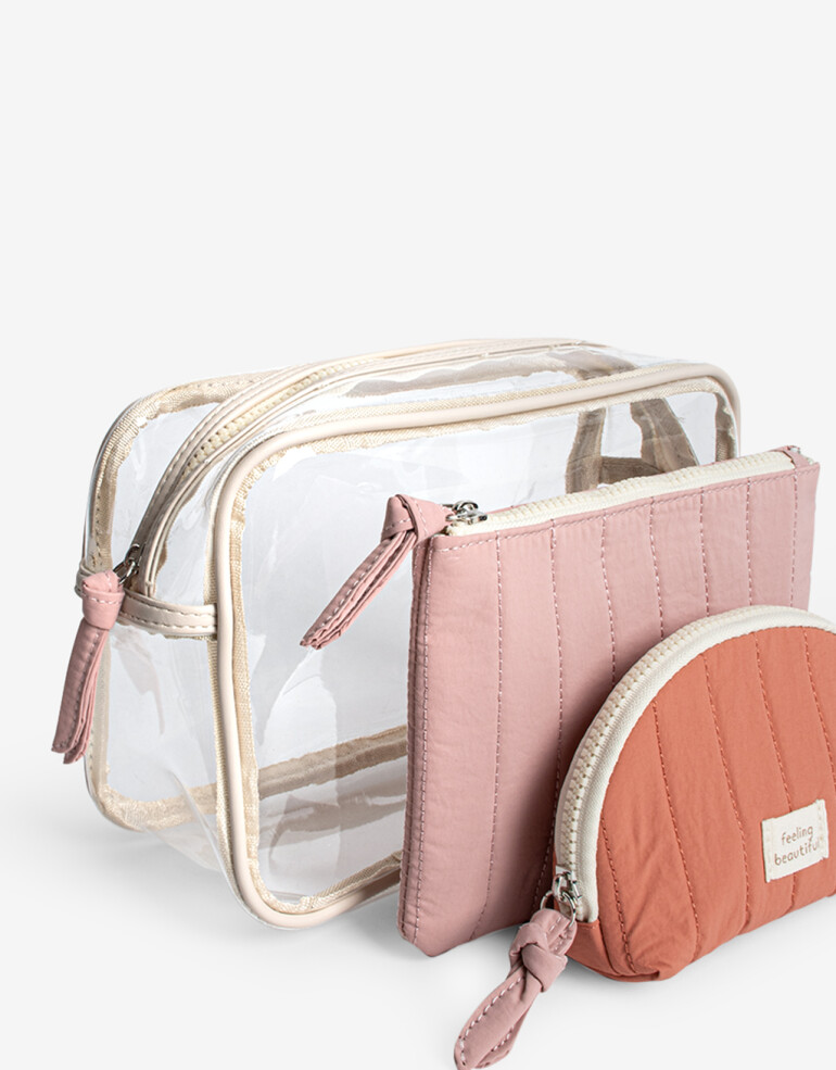 Porta Cosméticos Set por 3 Set De Portacosméticos Combinado - Combinacion Tricolor
