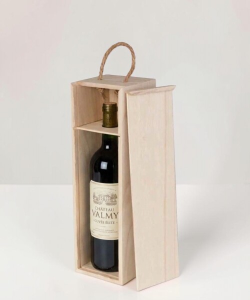 Caja de madera para vino 10,4×10,4×34,5 cm Caja de madera para vino 10,4×10,4×34,5 cm