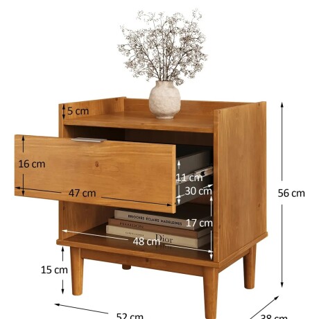 MESA DE LUZ MADERA MACIZA 1 CAJÓN DORMITORIO MESA DE LUZ MADERA MACIZA 1 CAJÓN DORMITORIO