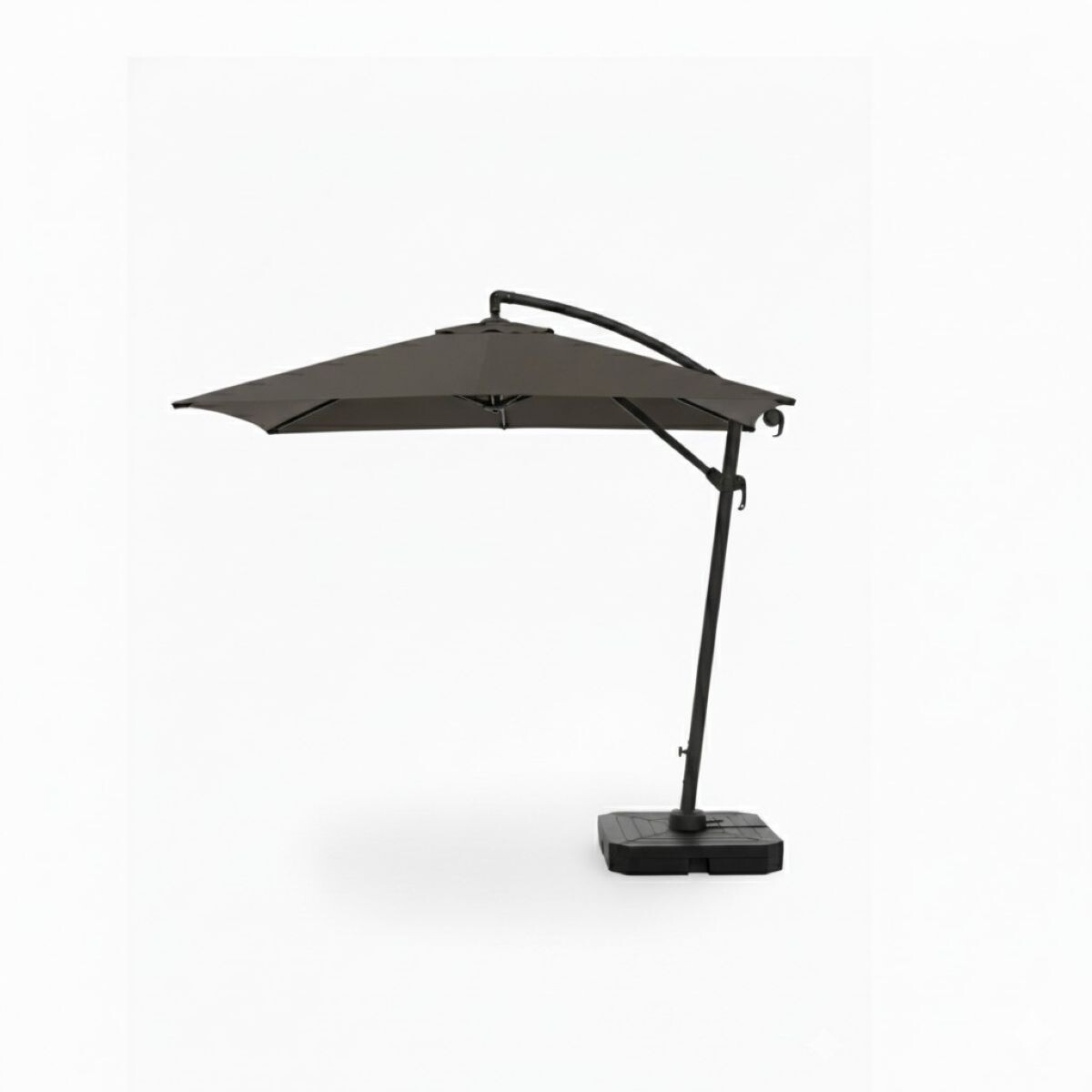 SOMBRILLA GRIS C/LUZ SOLAR P/JARDIN DOBLE BASE 3M 