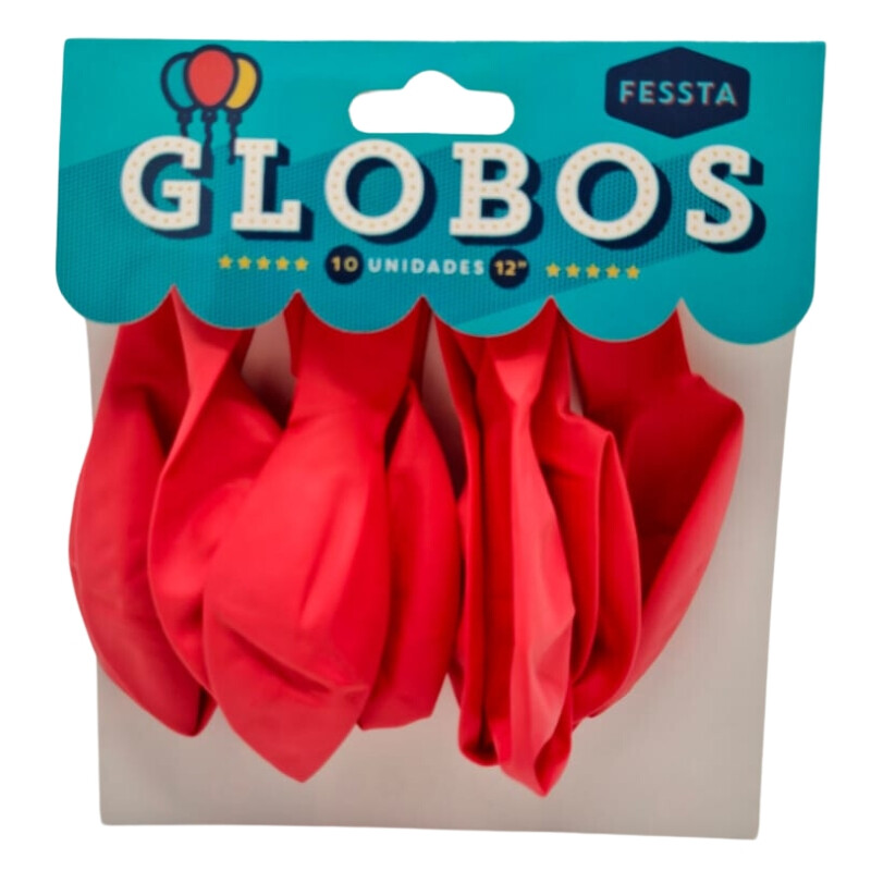 Globos X10 Tamaño R12 Rojo Pastel